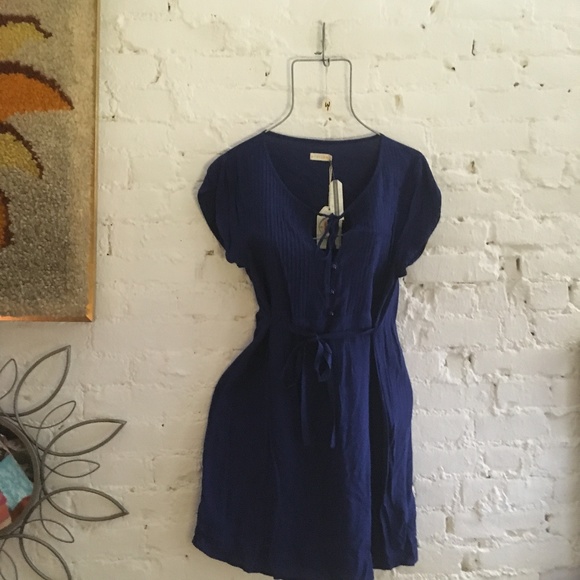 ANTHROPOLOGIE TULLE PIN TUCK DRESS TUNIC ROYAL HTF - Picture 3 of 8